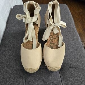 Women's Cream Espadrille Wedges